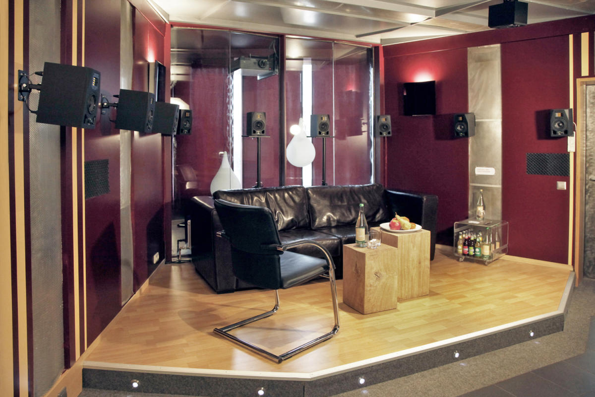 ADAM Audio A3X monitors in a spatial soundwave set up at Primetime Studio in Hamburg