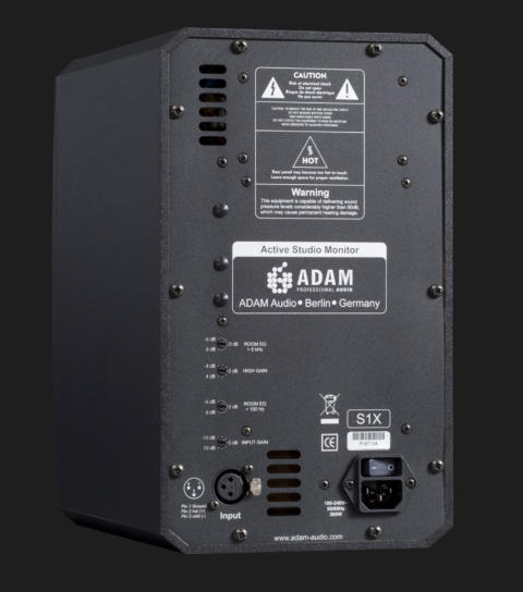 Backside of ADAM Audio S1X active studio monitor