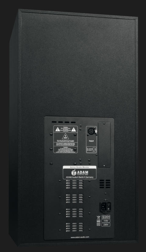 Backside of ADAM Audio S4X-V active studio monitor