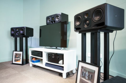 Listening room at Great Wall Music with ADAM A77X and S3H studio monitors