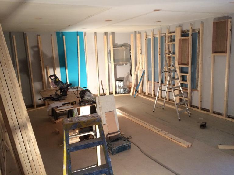 Building of the Dolby Atmos compliant Studio 7 at SNK Studios, London