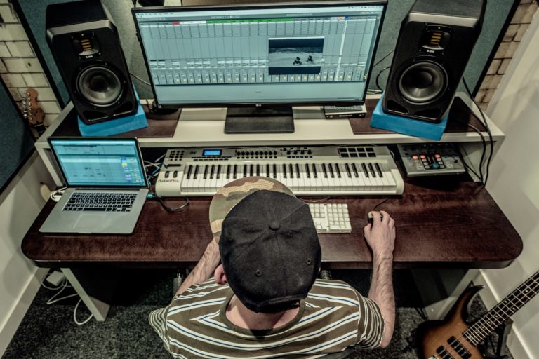 ADAM Audio S2V nearfiled monitors at Feel For Music in the Metropolis Studio complex. Photo by Tom Rowland