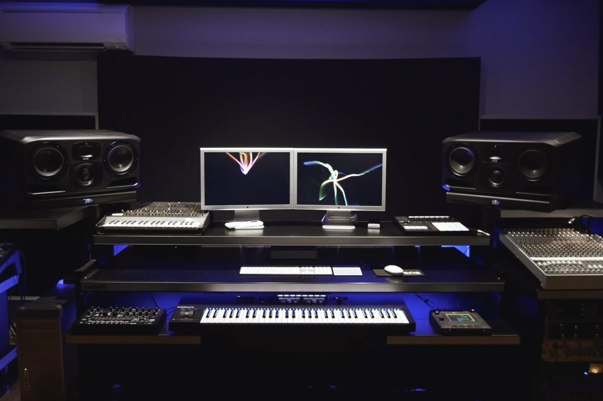 Studio of Davide Carbone with ADAM Audio S3H studio monitors.
