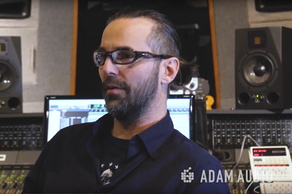 Producer Marc Urselli in his studio with ADAM Audio S5H studio monitors