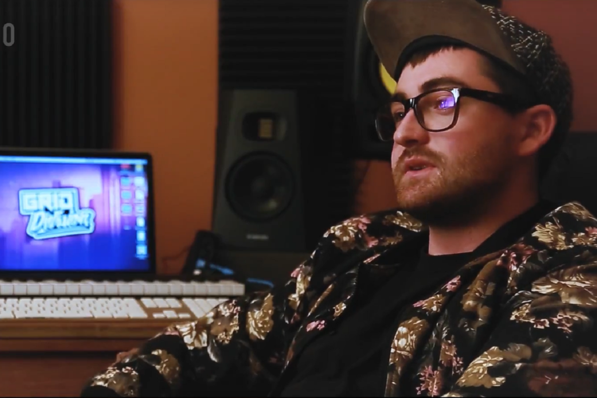 Producer Noah Killeen in his studio with ADAM Audio T5V studio monitors