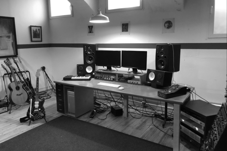 Zebo Adam's recording studio with ADAM Audio S3X-V midfield monitors