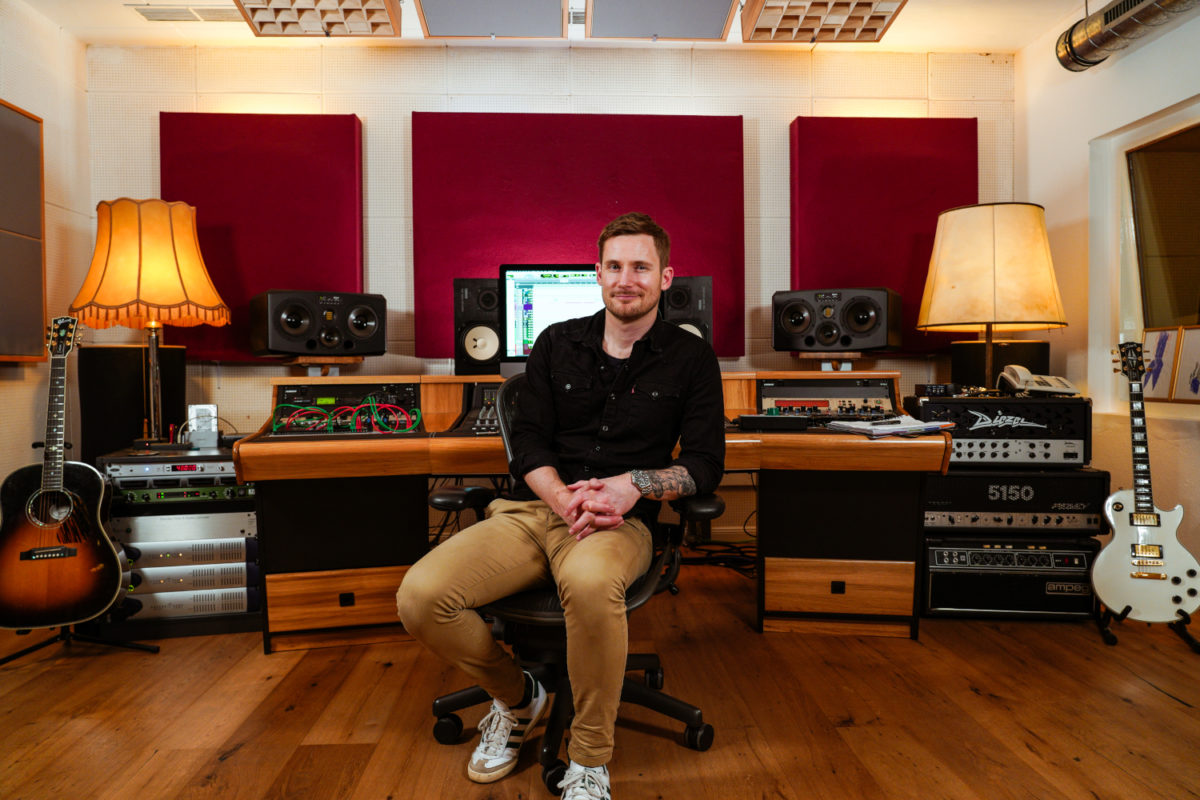 Eike Freese with his S3X-H studio monitors at Chameleon Studios